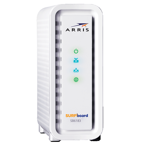 ARRIS Surfboard 16x4 DOCSIS 3.0 Cable Modem with 686Mbps Download and 131Mbps Upload speeds Non-Retail Packaging SB6183-RB White 